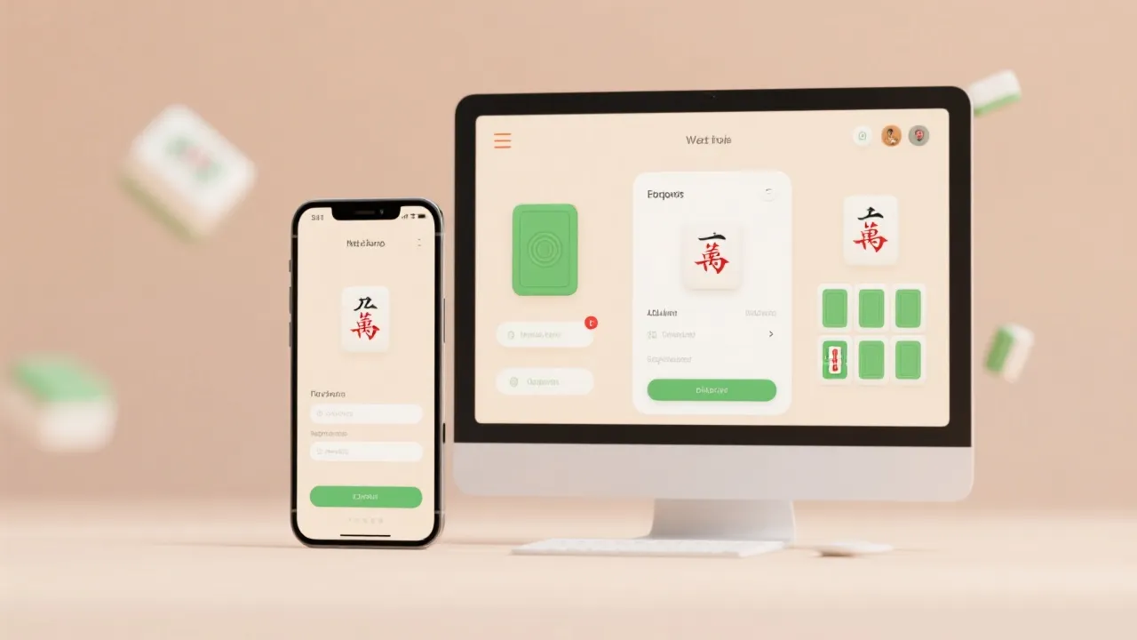 麻将在线对局界面示意图